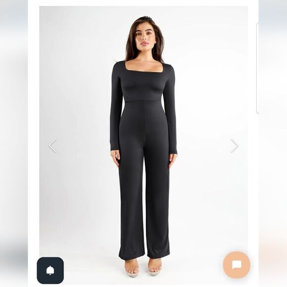 Popilush Square Neck Wide-Leg Long Sleeve Shapewear Jumpsuit 2XL - Picture 2 of 13